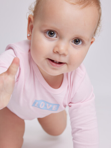 Body estampa Love Rosa