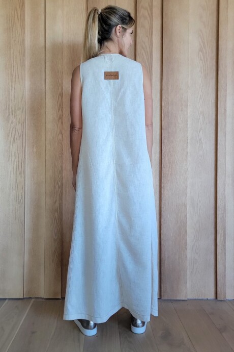 Vestido Formentera Lino beige melange