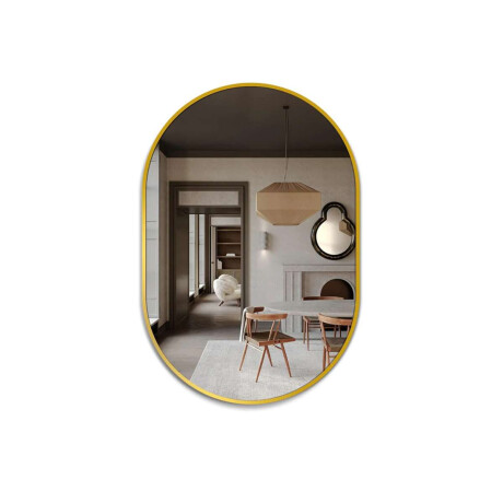 Espejo ovalado de pared Dorado