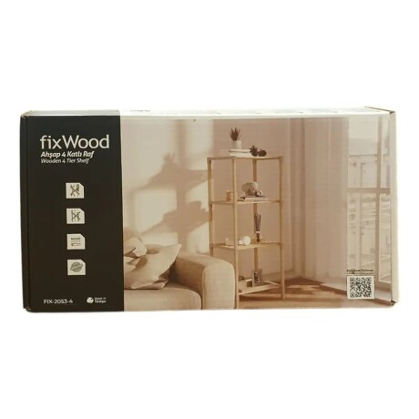 Estantería Organizadora 4 Niveles 116x38x30cm Color Natural Estantería Organizadora 4 Niveles 116x38x30cm Color Natural