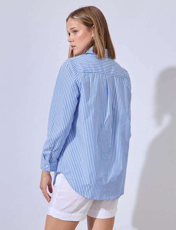 Camisa Lineas AZUL/BLANCO