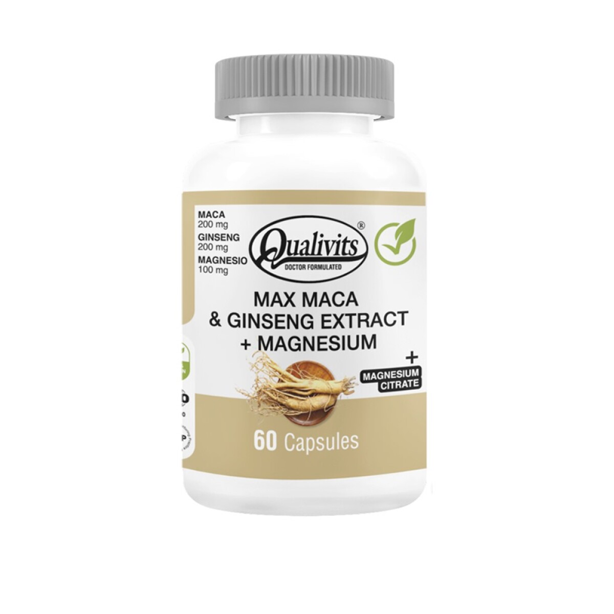 QUALIVITS MAX MACA&GINSENG EXTRACT+MAGNESIO 60 CAPSULAS 