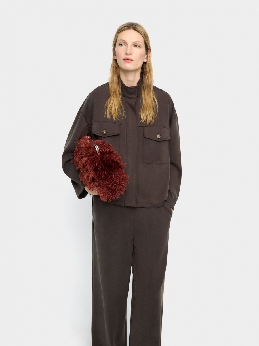 Sudadera Con Bolsillos marron