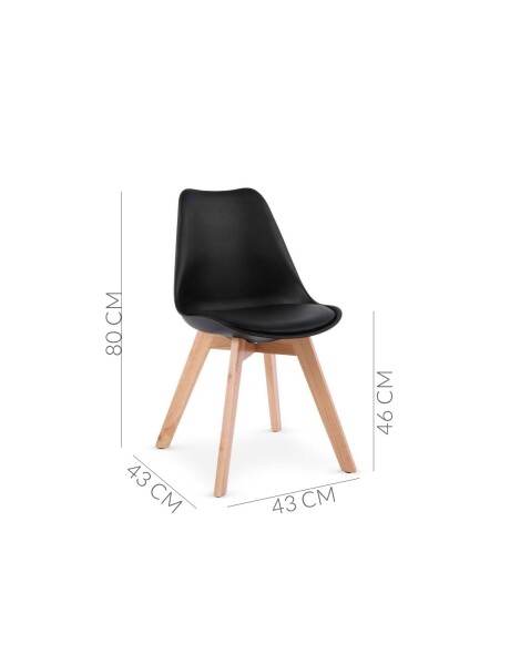 Silla Eames acolchonada con patas de madera Negra