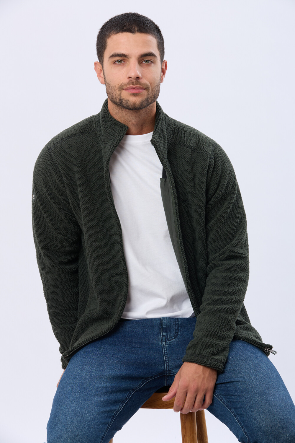 CAMPERA POLAR TEXTURADO GRUESO Verde