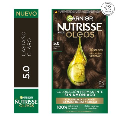 Tinta Garnier Nutrisse Oleos N°5.0 Castaño Claro Tinta Garnier Nutrisse Oleos N°5.0 Castaño Claro