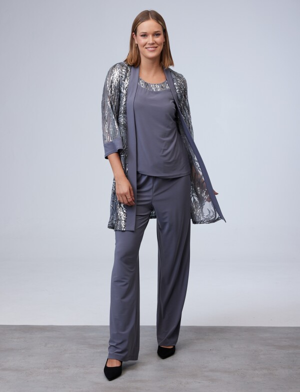 Set Blusa, Pantalón & Chaqueta GRIS OSCURO