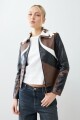 Chaqueta western eco cuero negro