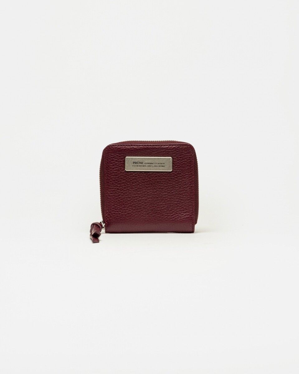 Billetera Con Cierre New Mia Floater Waxy - Bordeaux 