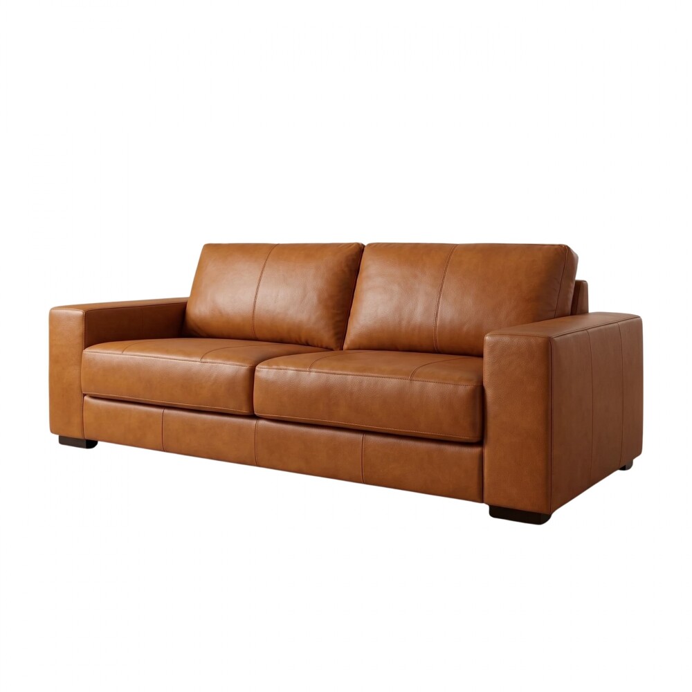 Sillón 3 cuerpos Como - 100% Cuero Camel