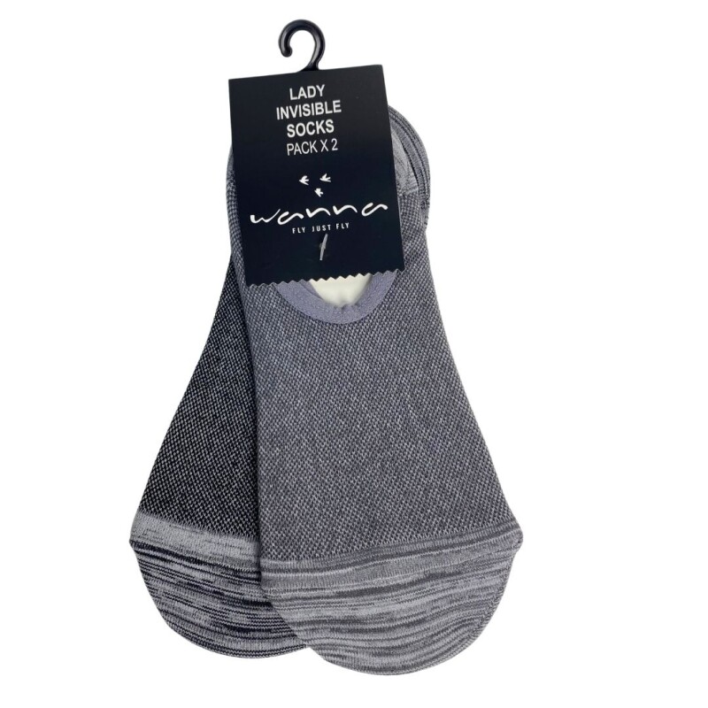 Soquetes Invisibles Pack x2 Wanna Grey Melange