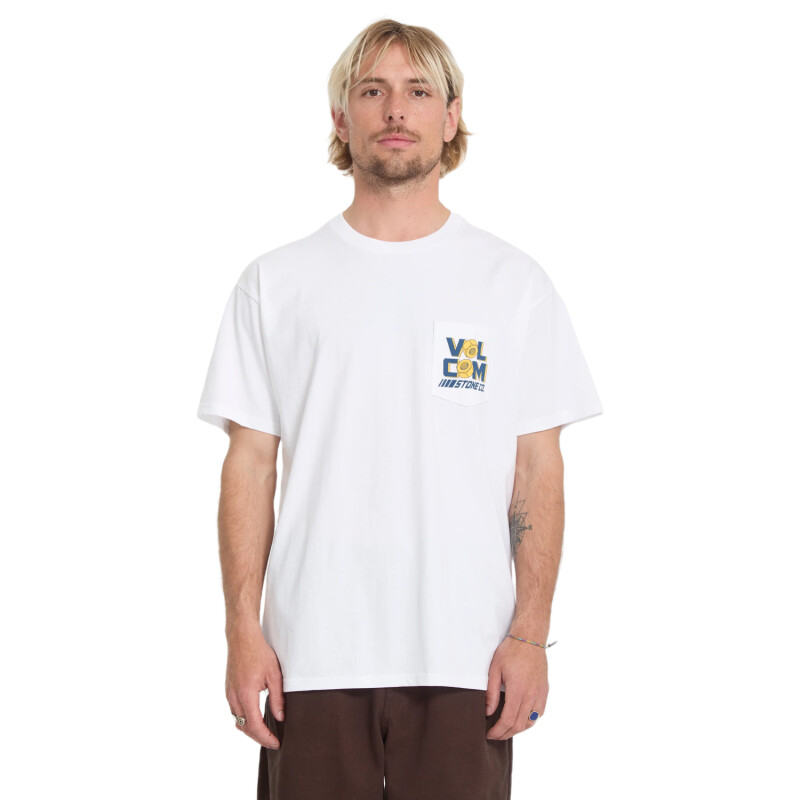 Remera Volcom ABG PARTED OUT POCKET SST - Blanco Remera Volcom ABG PARTED OUT POCKET SST - Blanco
