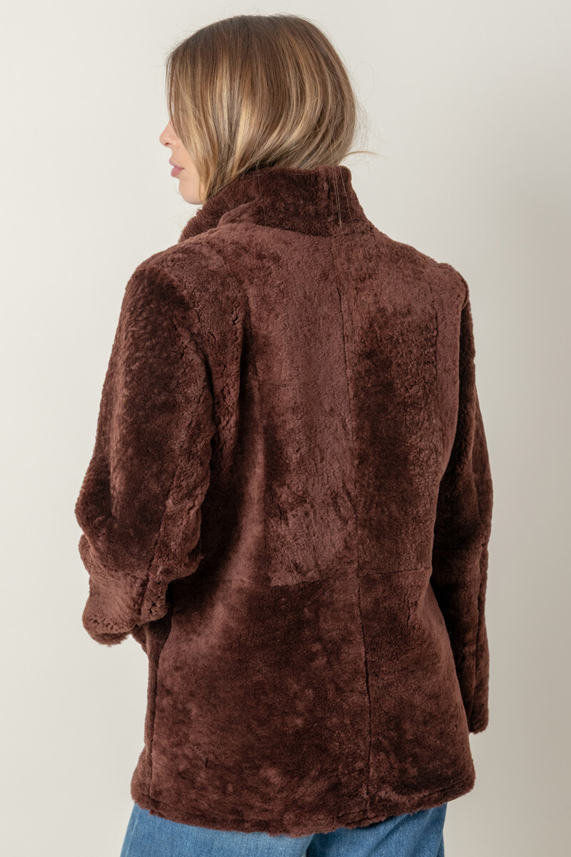 Borrego greta reversible Marron gastado
