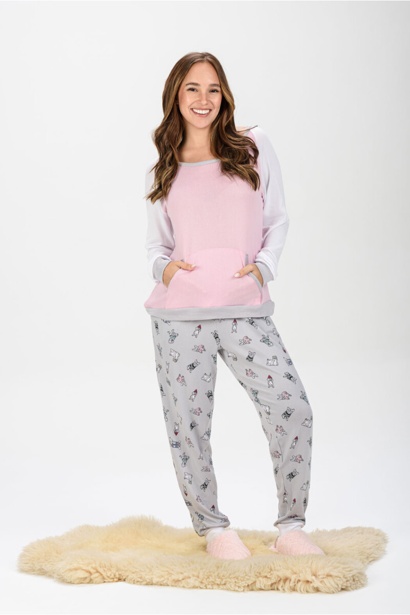 PIJAMA COMBINADO ROSADO