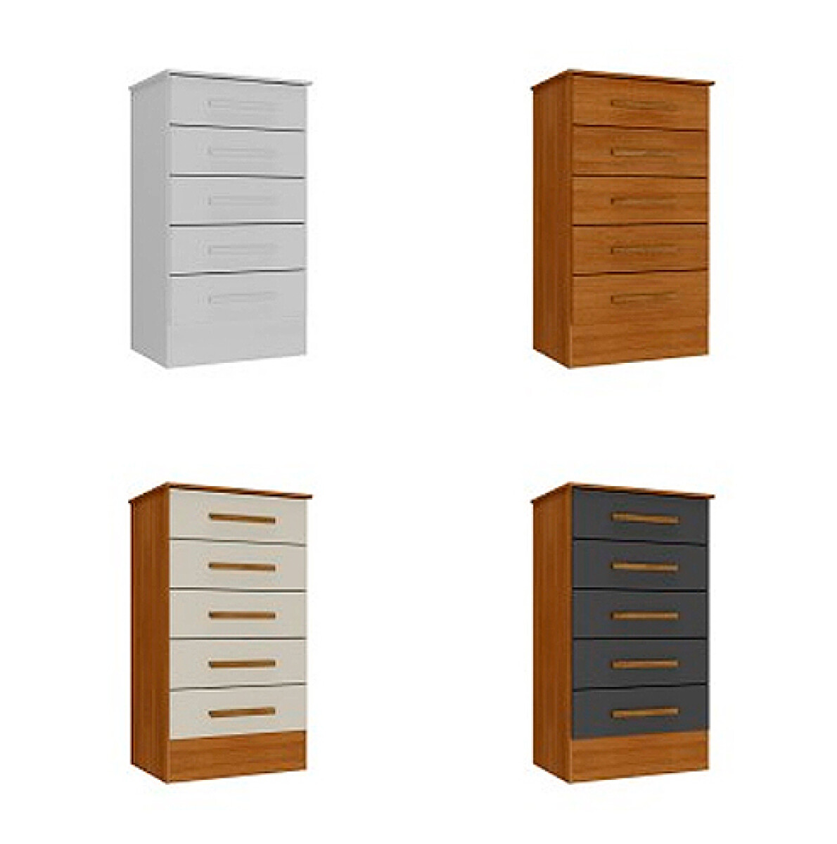 COMODA INEY OVIEDO -0540 -5 Cajones -Blanco - Sin color 