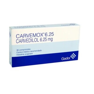 Carvemox 6.25 Mg. 30 Comp. Carvemox 6.25 Mg. 30 Comp.