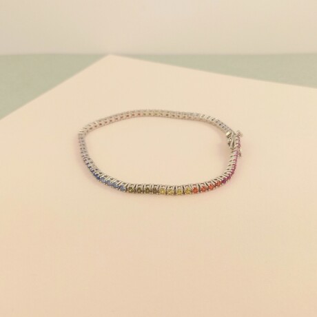 Pulsera de plata 925 con baño de oro gris y circonia, TENNIS. Pulsera de plata 925 con baño de oro gris y circonia, TENNIS.