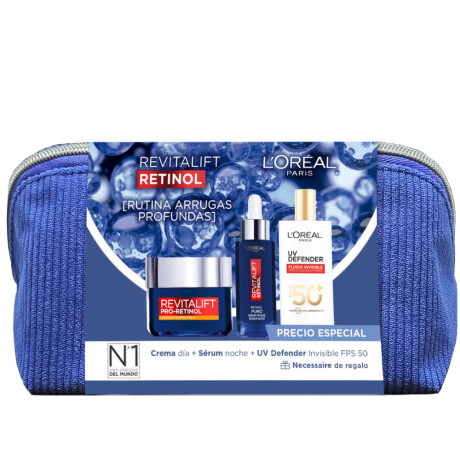 Cofre L'Oréal Paris Revitalift Retinol Sérum 30ml + UV Defender FPS50 40g Cofre L'Oréal Paris Revitalift Retinol Sérum 30ml + UV Defender FPS50 40g