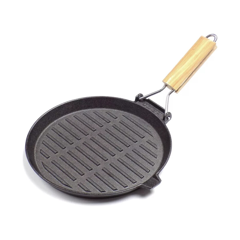 Plancha de hierro grill redonda 24 cm NEGRO