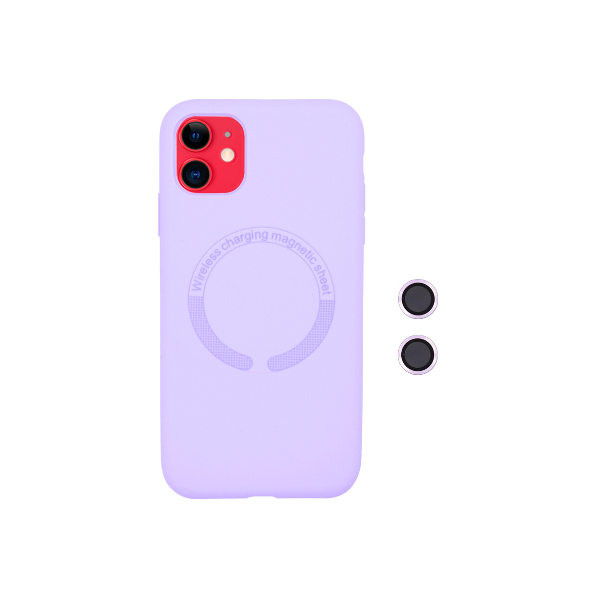 Protector para iPhone 11 MagSafe protector cámara lila 