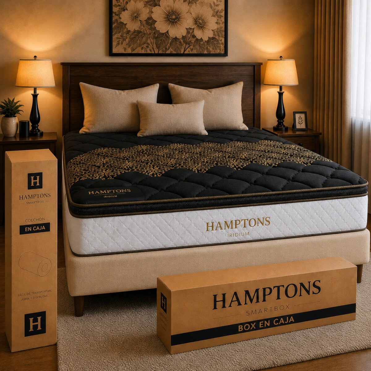 Sommier Queen HAMPTONS Hybrid Iridium - Beige 