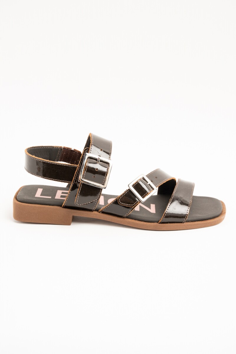 Sandalias De Doble Hebilla - Chocolate 