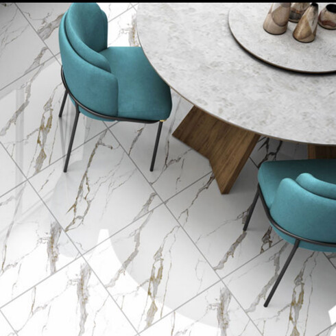 CERÁMICA PISO 55.4X55.4 MARMOLADO GRIS BRILLO GAMAS DE GRIS