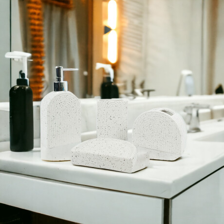 Set 4 piezas de cerámica para baño Blanco