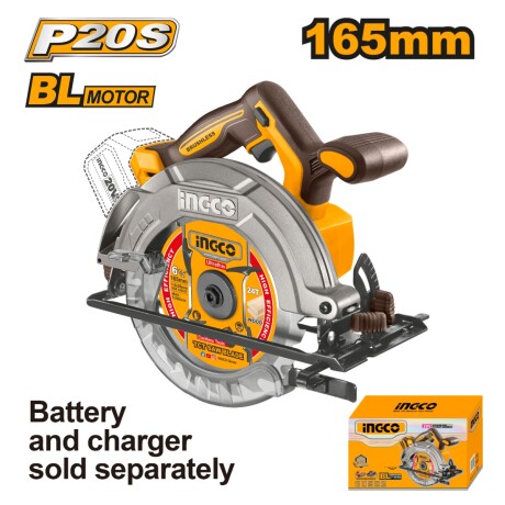 Sierra Circular a Bateria Ingco CSLI1652 20V P20S 165MM 001