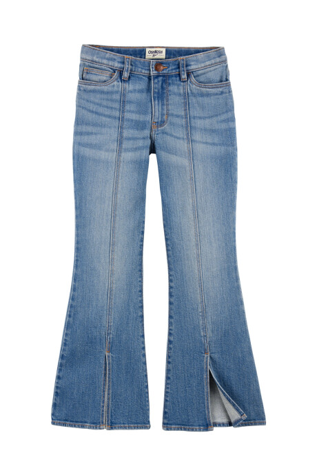 Pantalón jean, tiro alto, dobladillo dividido Pantalón jean, tiro alto, dobladillo dividido