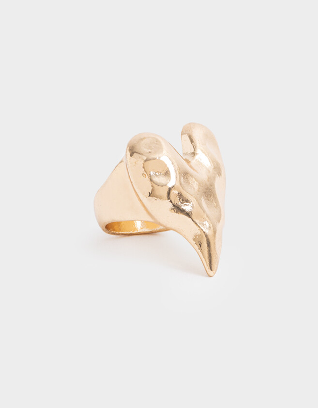 Anillos Medianos y Grandes Metal diferenciado Anillos Medianos Y Grandes De Corazón - Dorado