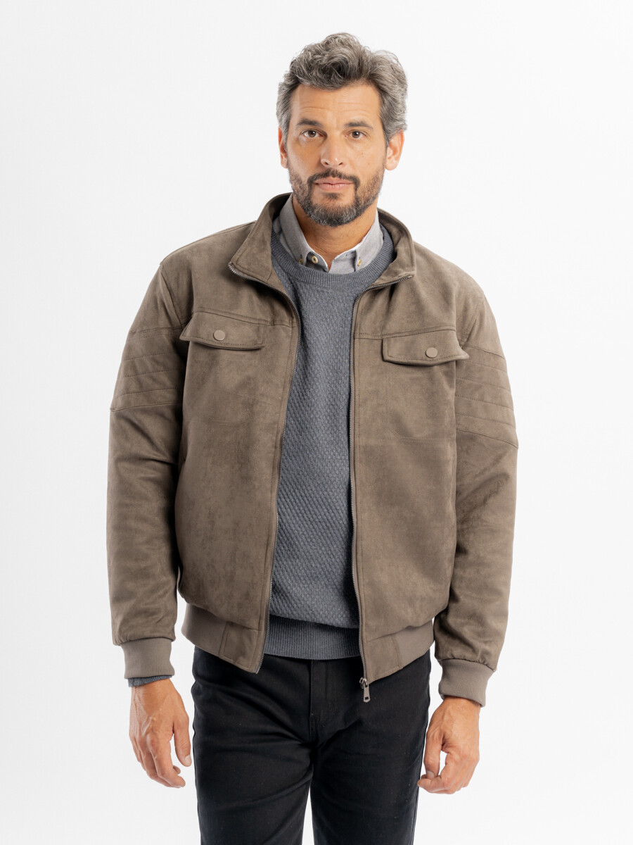 Campera suede Milan - gris 