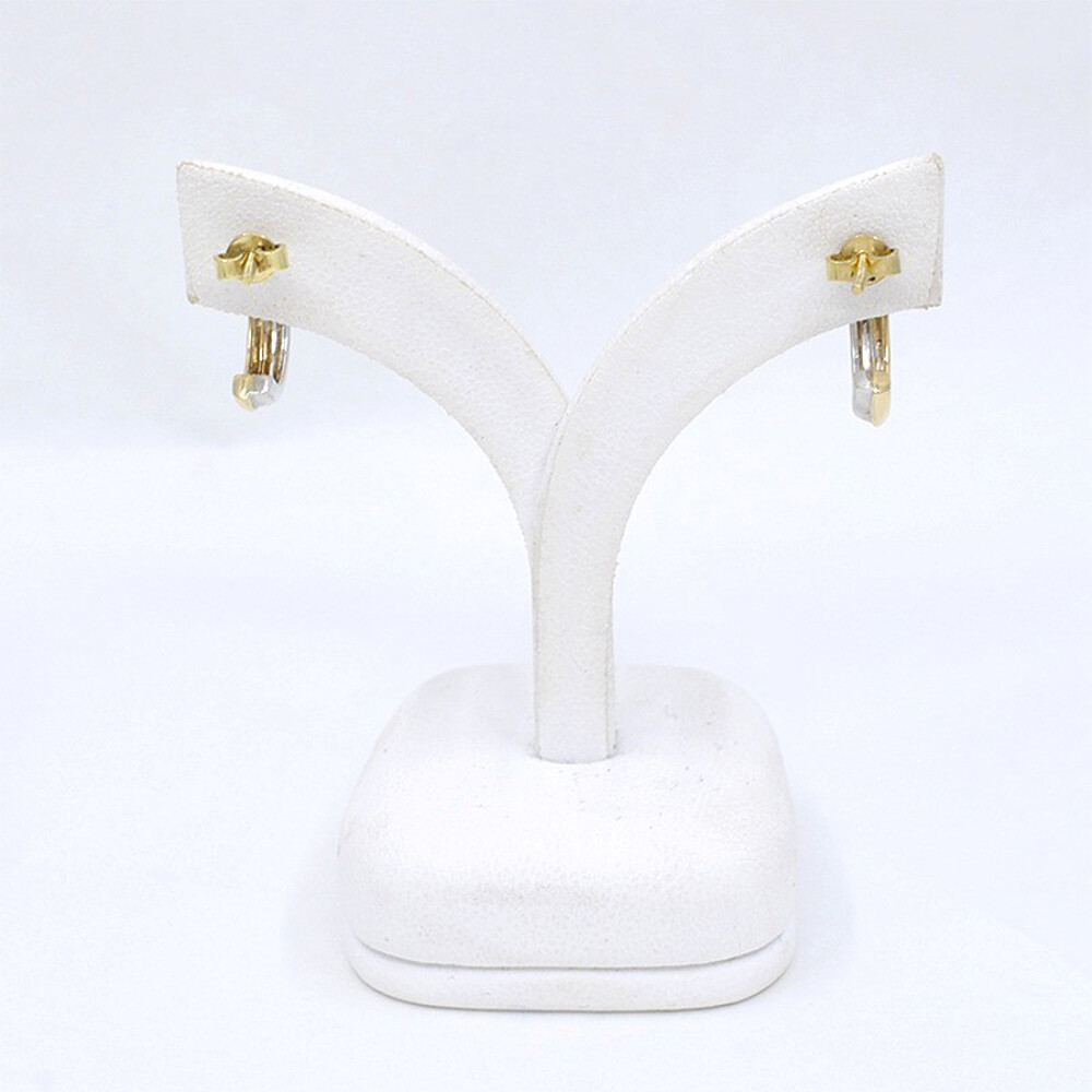 Caravanas En 2 Colores Oro 18K , Brillantes Y Zafiro Caravanas En 2 Colores Oro 18K , Brillantes Y Zafiro