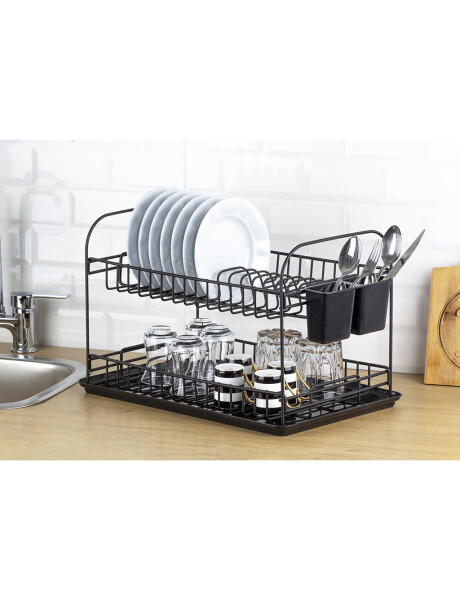 ESCURRIDOR DOBLE C/BANDEJA 47.5x31x31CM CROM NEGRO ESCURRIDOR DOBLE C/BANDEJA 47.5x31x31CM CROM NEGRO