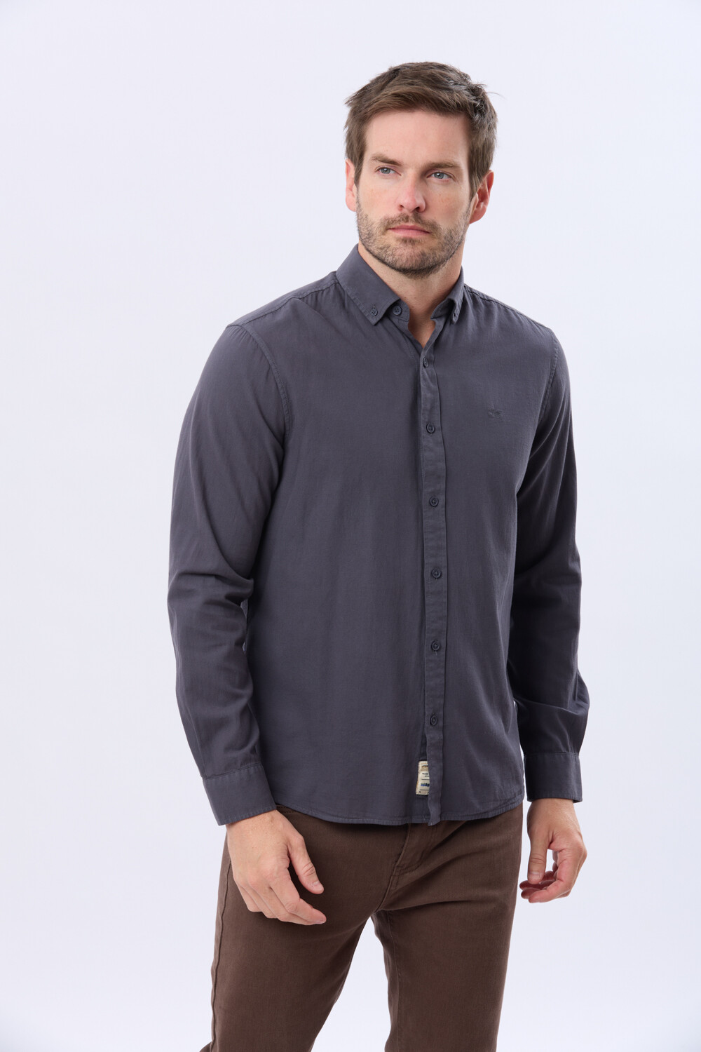 CAMISA LISA LAVADA Azul