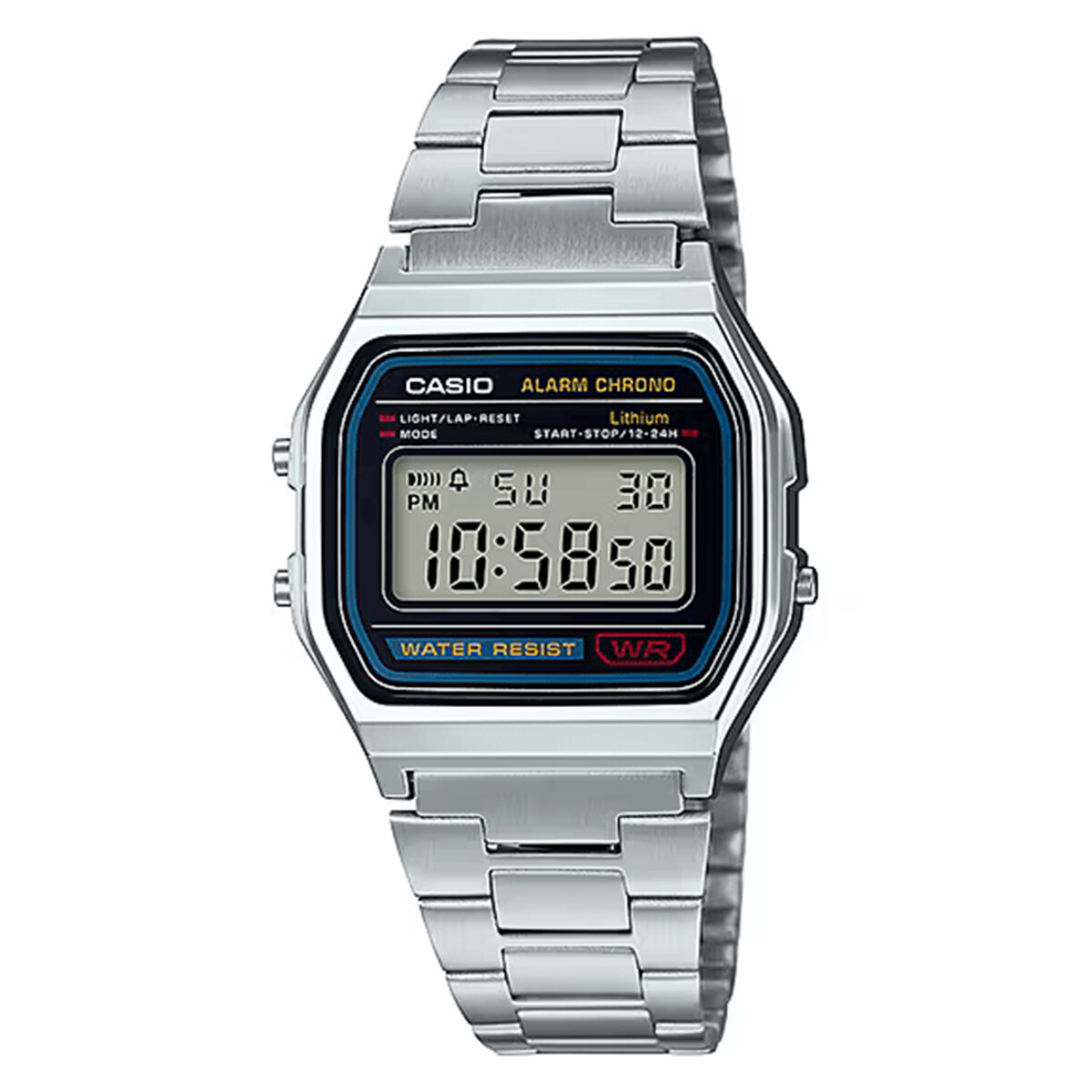 Reloj CASIO RETRO A158WA-1DF Acero Plateado Esfera 33mm 