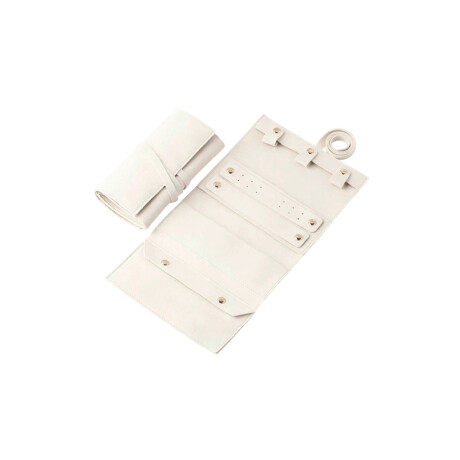 Estuche joyero plegable para viaje grande - 17x34cm Blanco