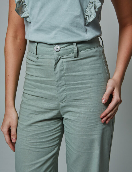 Pantalón lino verde musgo