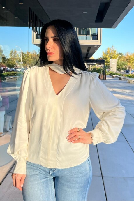 Blusa Lorena manga larga Off White