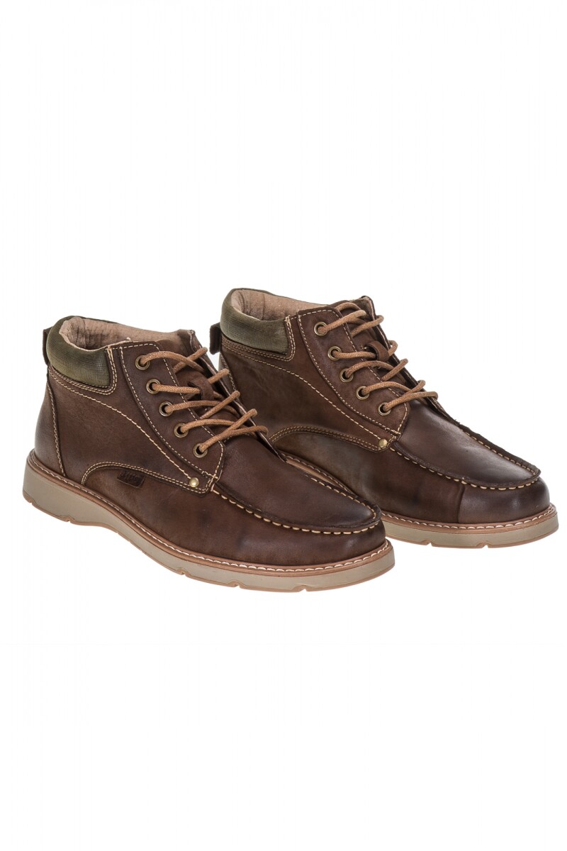 Bota de Cuero con cordones - Tostado 