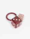 Llavero Acrilico Llavero Y Bag Charm Dados - Rojo Burdeaux