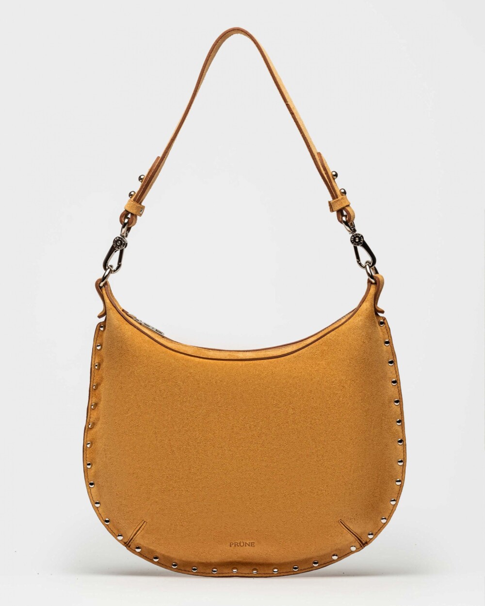 Cartera al hombro Luna en cuero gamuza Cuoio