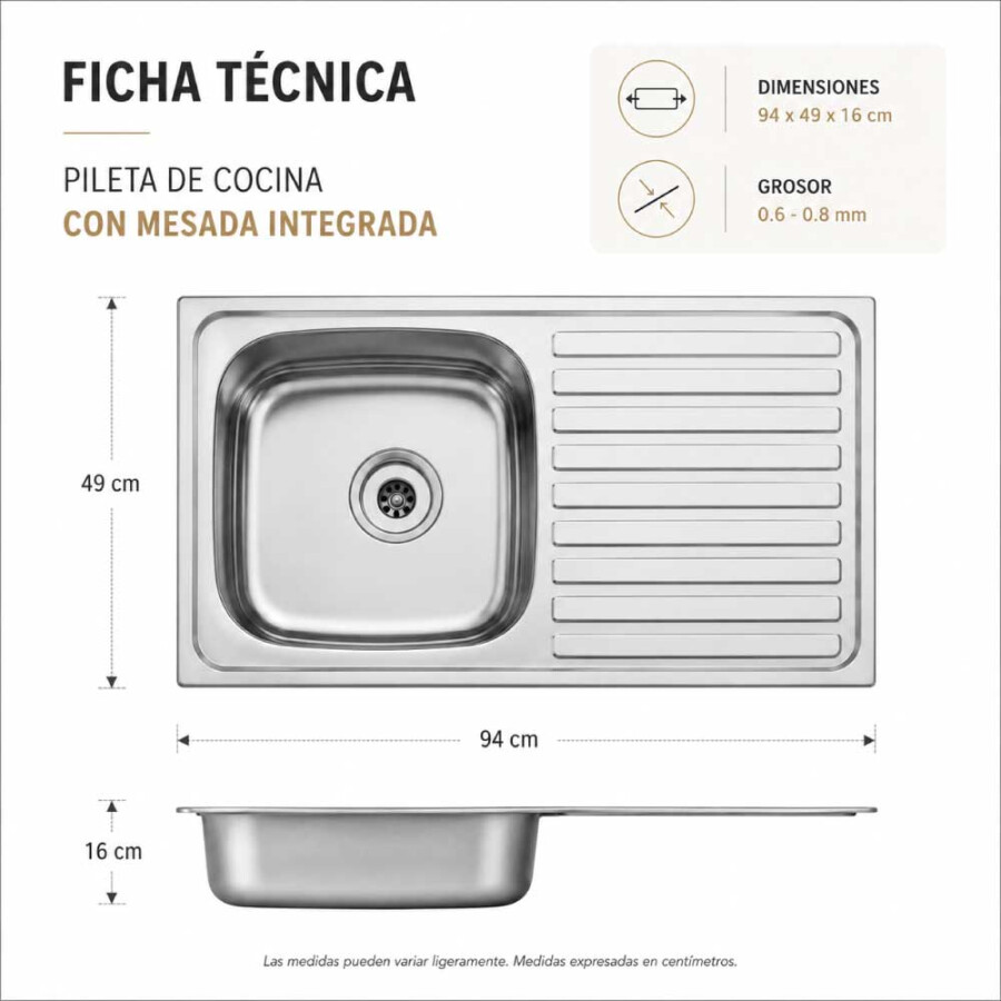 Pileta de cocina con mesada Pileta de cocina con mesada