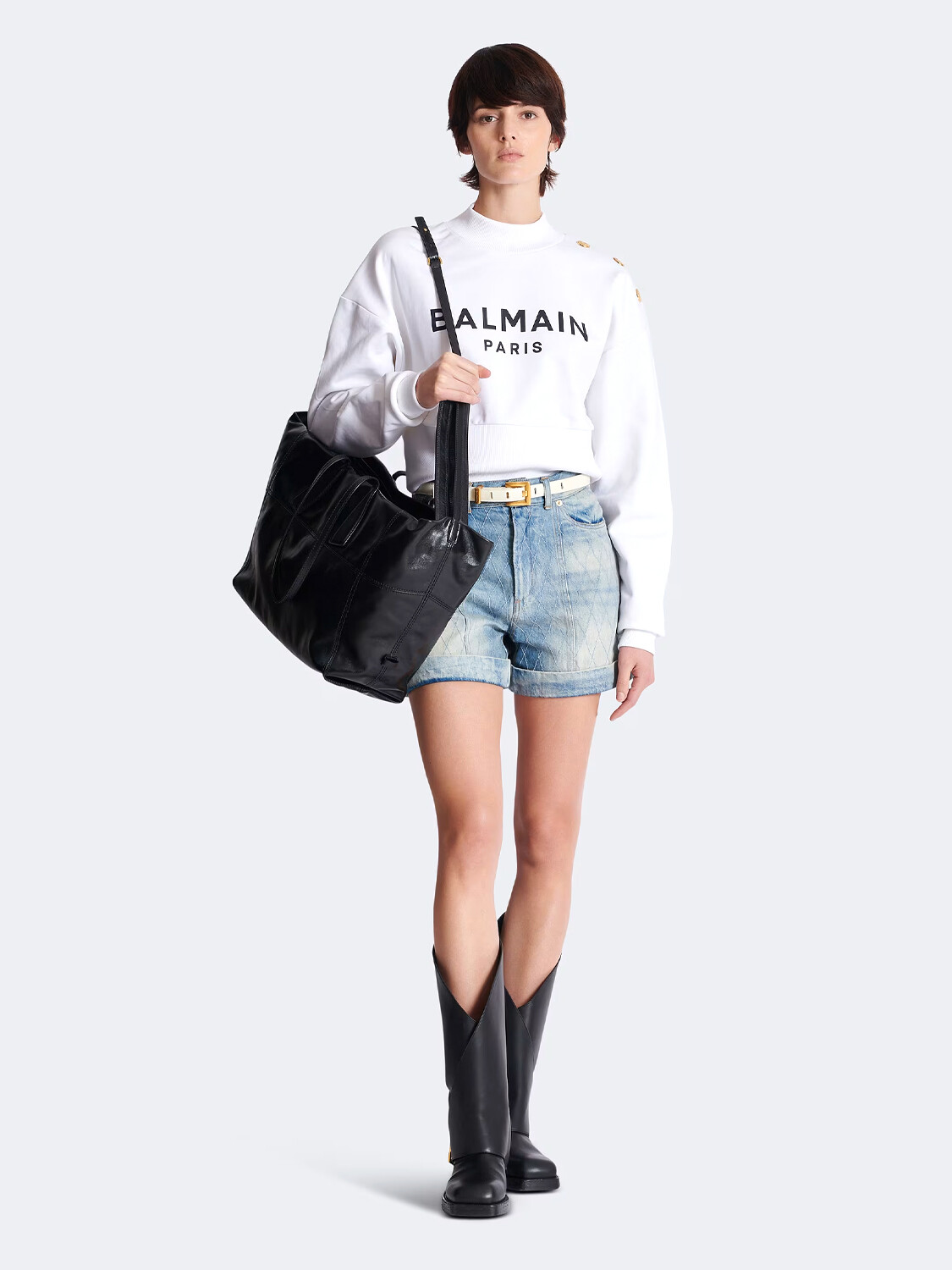 BALMAIN - SWEATSHIRT ESTAMPADO PARIS Negro