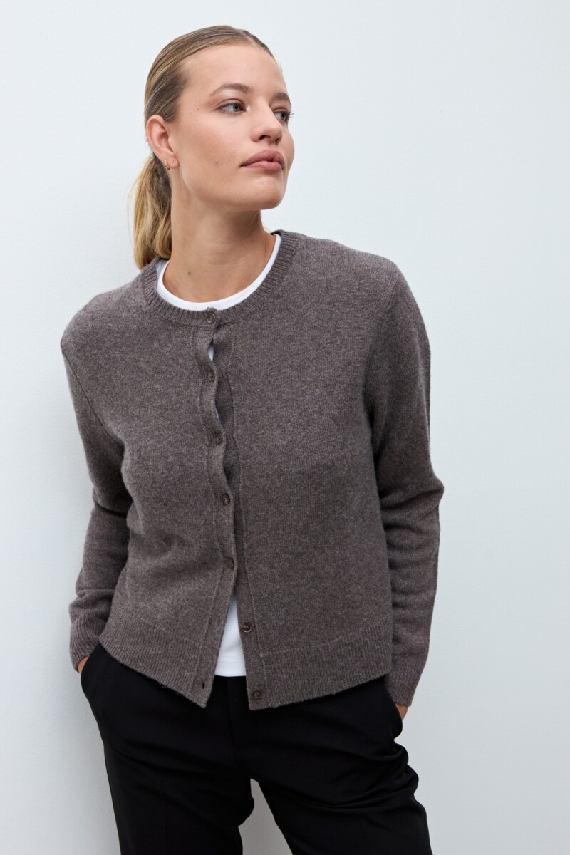 Cardigan Capri cashmere blend chocolate melange