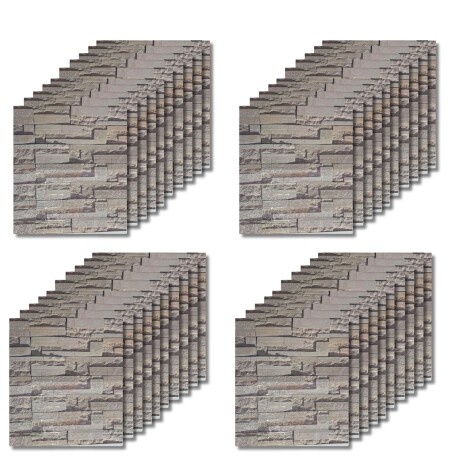 40 Placas Revestimiento Pared Autoadhesiva 70x77cm Promo X40 Piedra Clara