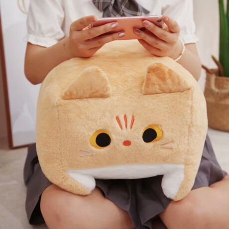 Peluche de gatito cuadrado XL Marron