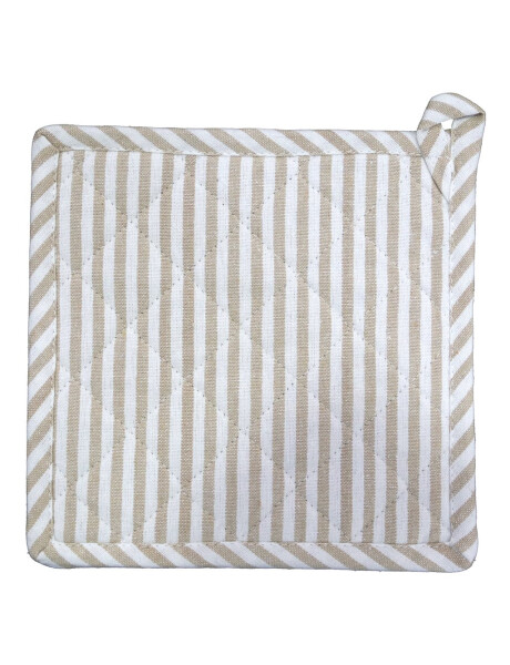 AGARRADERA ALGODÓN 20X20CM RAYAS BEIGE AGARRADERA ALGODÓN 20X20CM RAYAS BEIGE
