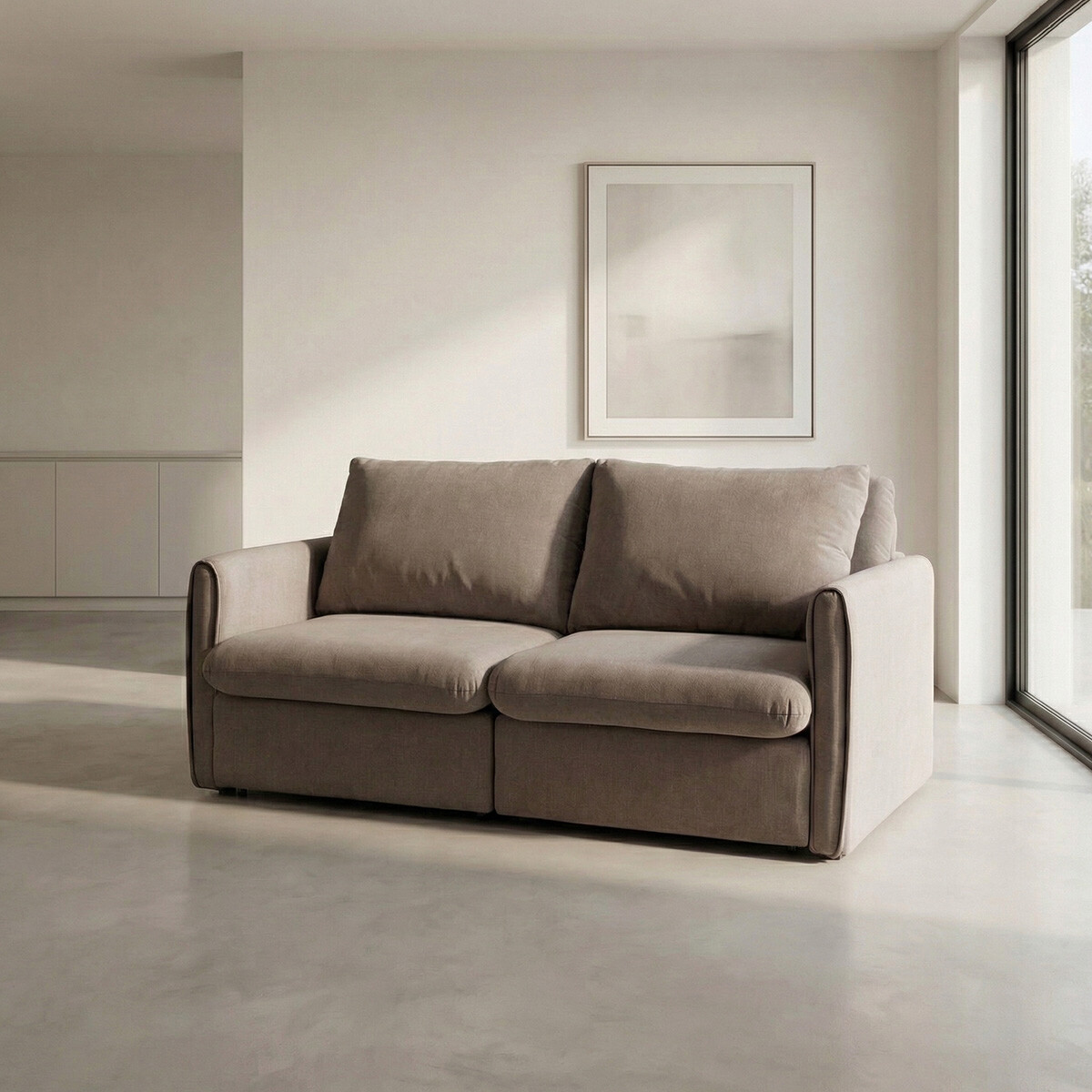 Sofá Hype (Retráctil) - Tela Microfibra - 2 cuerpos - FX4-11 (Tostado) 