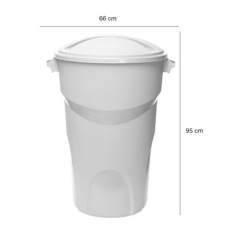 Tarro de Basura Residuos Grande c/ Tapa en Plástico de 150Lt Blanco